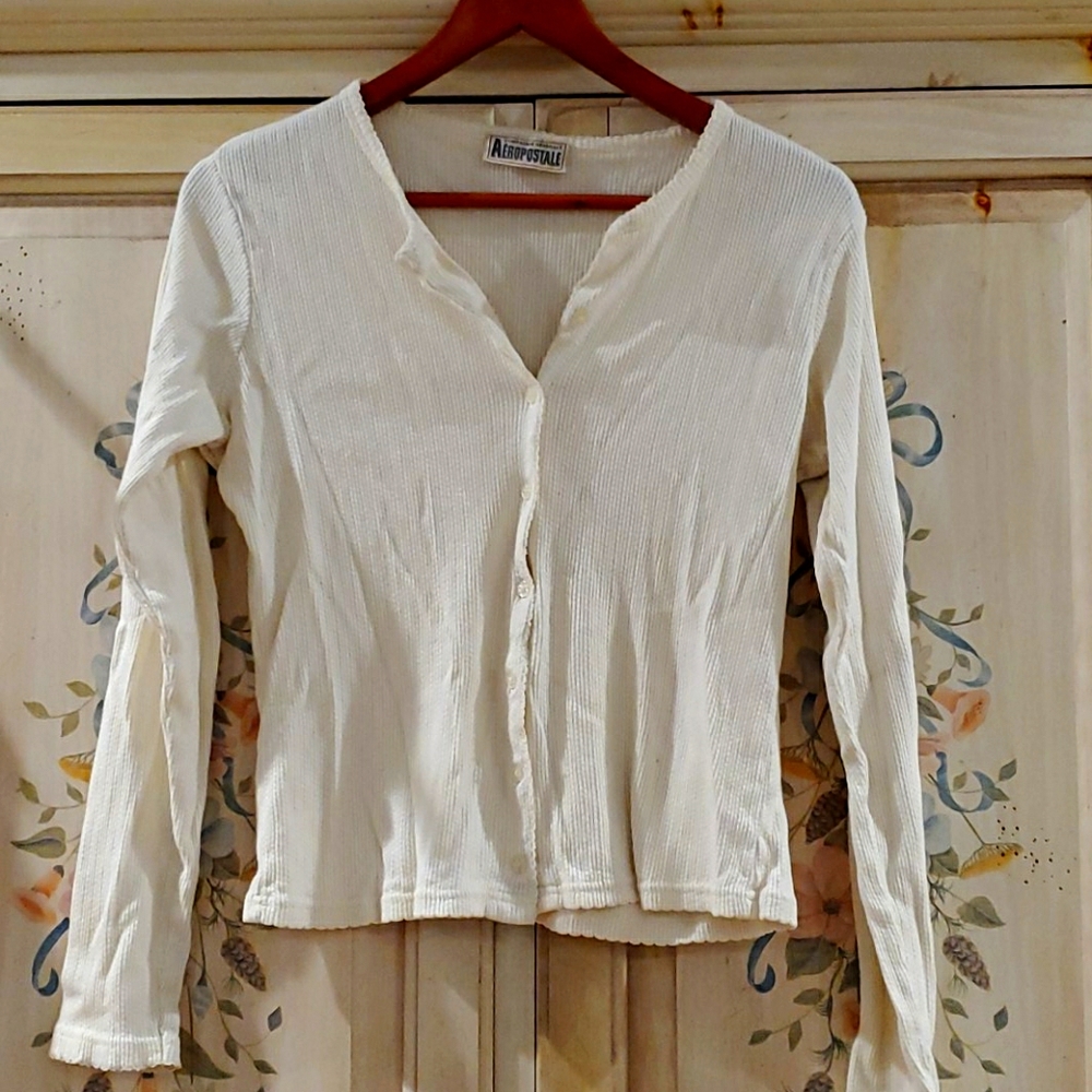 Aeropostale Cardigan Ivory Sm